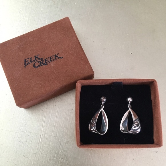 Elf Creek Sterling Silver Drop Hoop Earrings