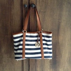 Authentic Michael Kors blue and white purse