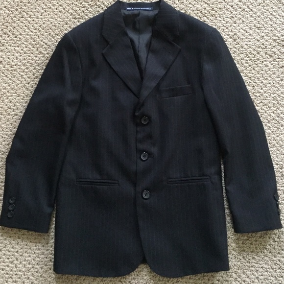 Black Suit Jacket and Pants with White stripes - Picture 1 of 3