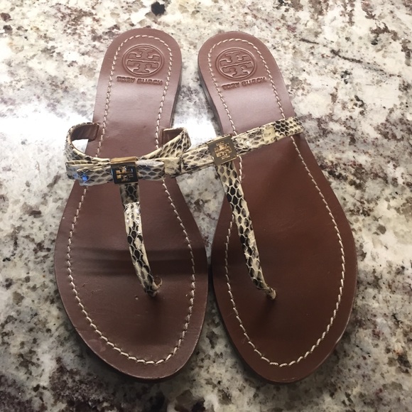 Tory burch snakeskin sandals