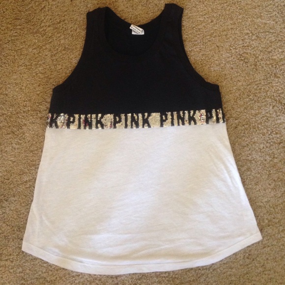 Pink/Vs Black white and silver Tank