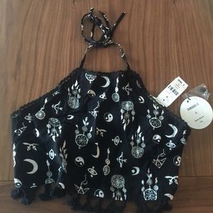 LF dreamcatcher tassel crop top