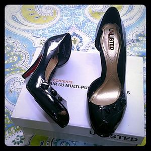 NWOT black patent leather heels