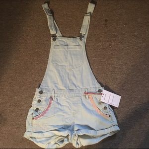 COTTON ON BLEACH BLUE OVERALLS