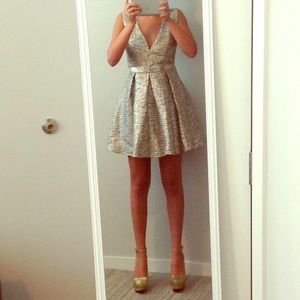 Metallic Belted Dress NWT