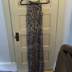 Black and Tan Paisley INC Maxi Dress