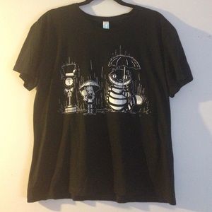 Black and white totoro/Alice in wonderland shirt