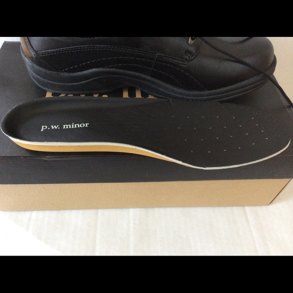 Black shoes lace up leather upper black shoes soft pad orthotics business casual - Picture 10 of 12