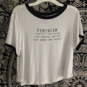 NWT feminism ringer tshirt