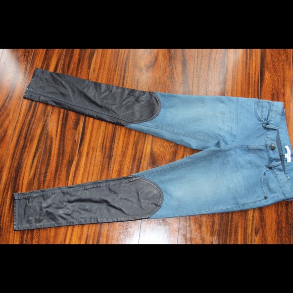 BCBG Leather/Jean Skinnies - Picture 2 of 4