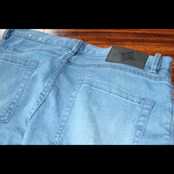 BCBG Leather/Jean Skinnies - Picture 4 of 4