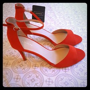 Express Runway Collection Red Suede Heels, Sz9