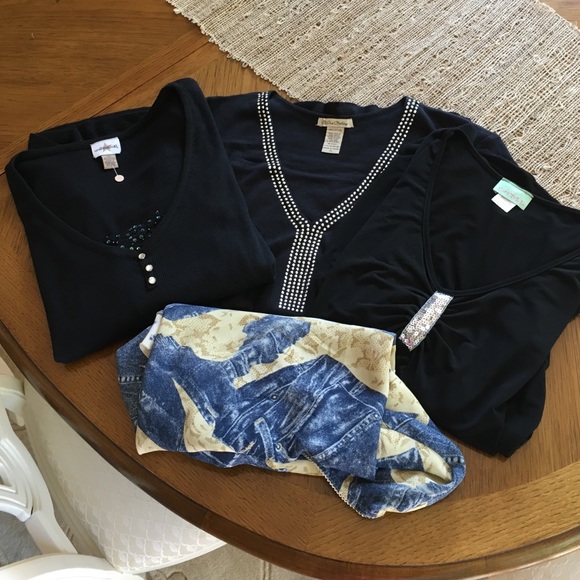 3 black tops and skirt bundle for @windowshop52