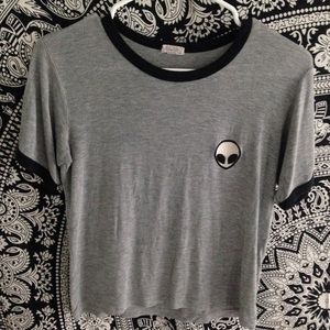 brandy melville alien patch tee