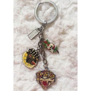 Ed Hardy 3-Charm Keychain