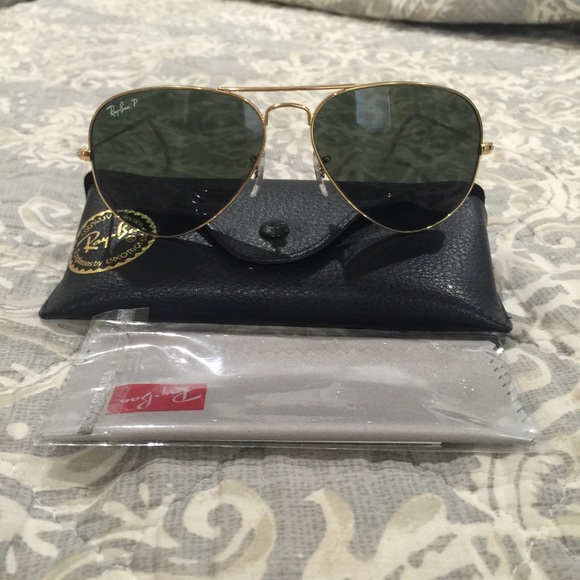 POLARIZED RAY BAN AVIATORS | gold