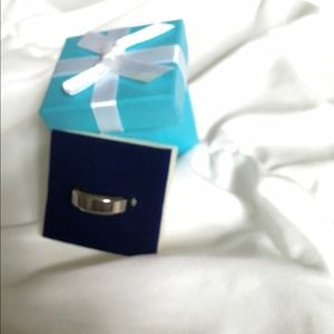 Men titanium beveled edge comfort fit wedding band