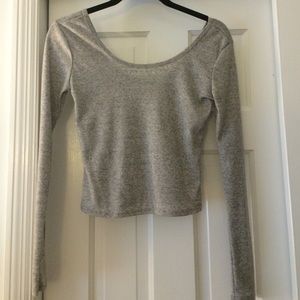 NWT Long Sleeve Gray Crop Top