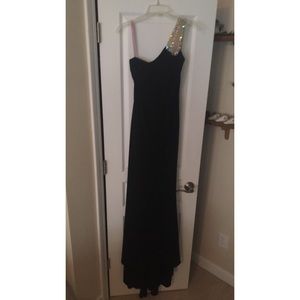 Black one shoulder formal dress