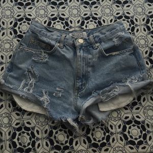Distressed Jean Shorts-Size Small