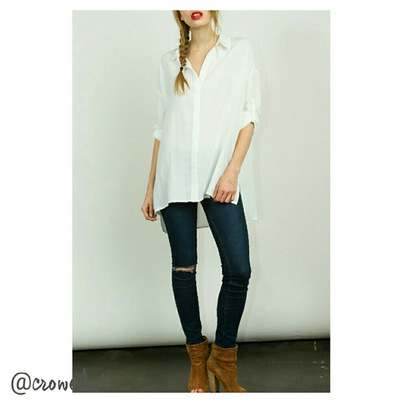 🌻🌼HP🌼🌻Oversized White Button Down Oxford - Picture 2 of 3