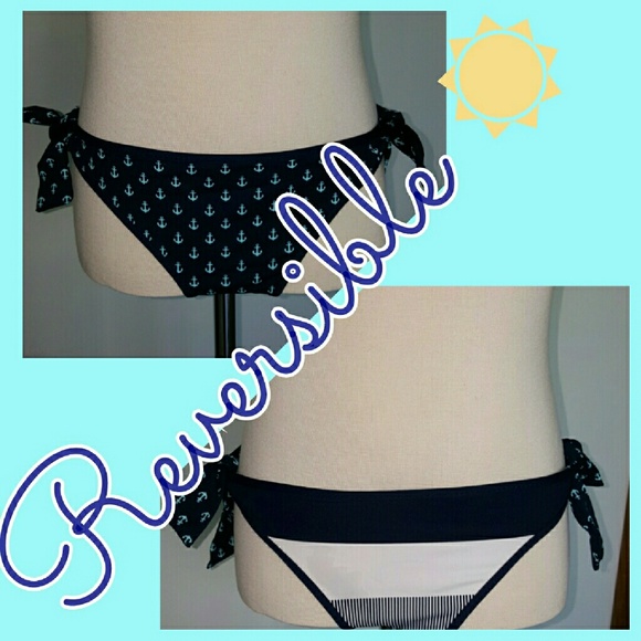 Anchor & Stripe Reversible side Tie Hipster Bottom