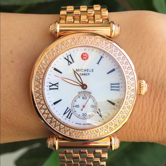 Michele Caber Rose Stainless Steel Watch