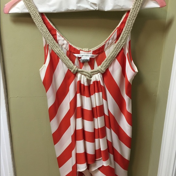 Red and white DVF top
