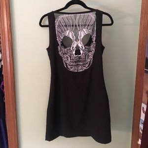 Little black dress with a skull back