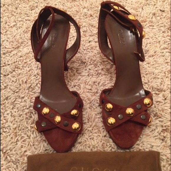 Brown Suede Gucci Heels (size 9.5)
