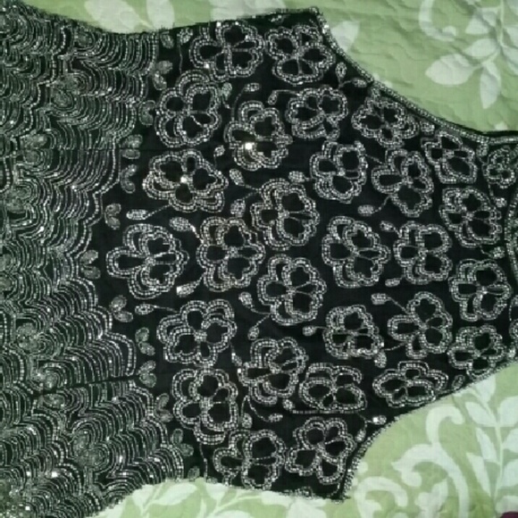 Formal black beaded top