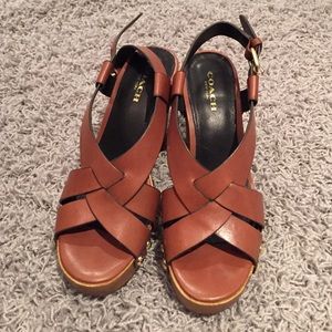 COACH Wooden and Leather Heels
