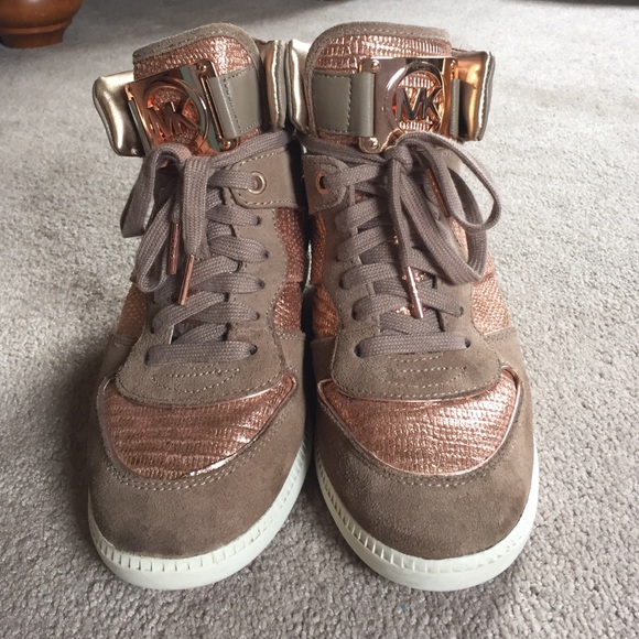 michael kors hidden wedge sneakers