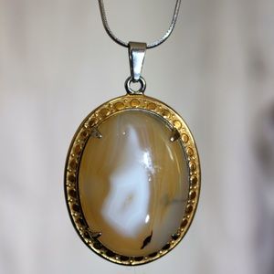 Milky Way Agate Pendant Necklace