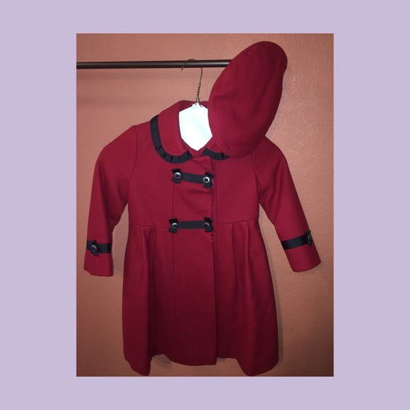 Rothschild red wool children's coat size 5