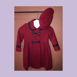 Rothschild red wool children's coat size 5