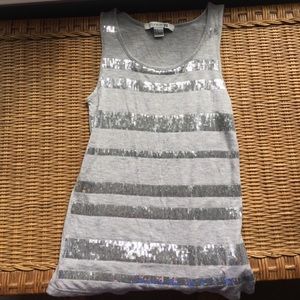 silver striped tank top