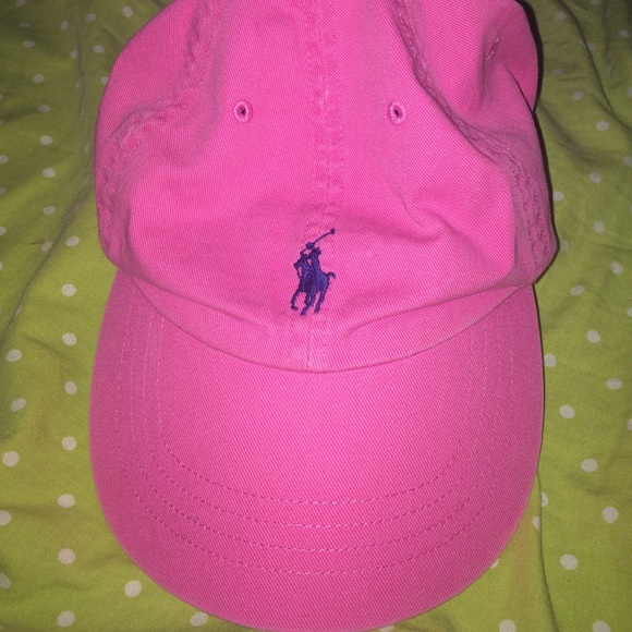 PINK POLO HAT WITH LEATHER STRAP