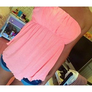 Free People striped strapless top