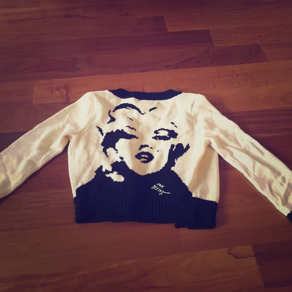 Betsy Johnson cropped sweater with Marilyn Monroe