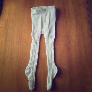 Old Navy White Cable Knit Girls Tights