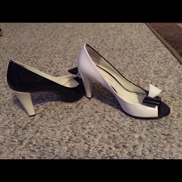 Black and white heels
