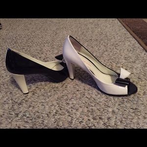 Black and white heels