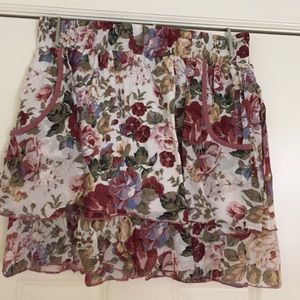 floral mini skirt