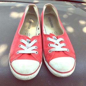 Red slip on converse