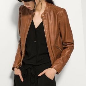 Brown leather jacket