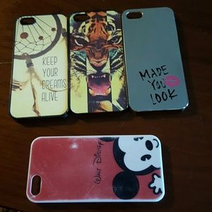 Four hard plastic iPhone 5/5s cases