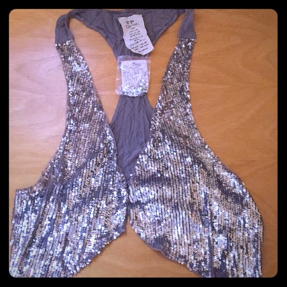 Free People cool sequined vest. Brand new!