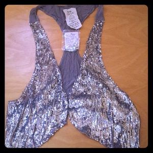 Free People cool sequined vest. Brand new!
