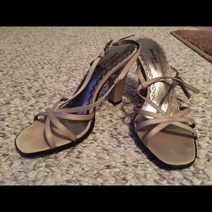 Sandstone satin heels